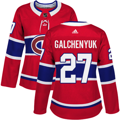 Adidas Montreal Canadiens #27 Alex Galchenyuk Red Home Authentic Women Stitched NHL Jersey
